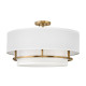 Lampada da soffitto grande con struttura in acciaio e diffusore in tessuto