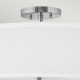 Lampada da soffitto grande con struttura in acciaio e diffusore in tessuto
