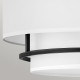 Lampada da soffitto grande con struttura in acciaio e diffusore in tessuto