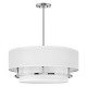 Lampada da soffitto grande con struttura in acciaio e diffusore in tessuto