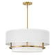 Lampada da soffitto grande con struttura in acciaio e diffusore in tessuto