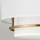 Lampada da soffitto grande con struttura in acciaio e diffusore in tessuto