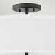 Lampada da soffitto grande con struttura in acciaio e diffusore in tessuto