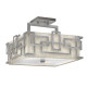 Lampada da soffitto in acciaio con paralume in tessuto dal design moderno