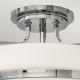 Lampada da soffitto media moderna in acciaio con diffusore in vetro a 3 luci