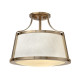 Lampada da soffitto moderna con struttura in acciaio e diffusore in tessuto
