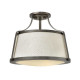 Lampada da soffitto moderna con struttura in acciaio e diffusore in tessuto