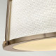 Lampada da soffitto moderna con struttura in acciaio e diffusore in tessuto