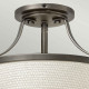 Lampada da soffitto moderna con struttura in acciaio e diffusore in tessuto