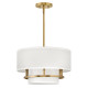 Lampada da soffitto piccola con struttura in acciaio e diffusore in tessuto