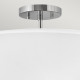 Lampada da soffitto piccola con struttura in acciaio e diffusore in tessuto