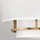 Lampada da soffitto piccola con struttura in acciaio e diffusore in tessuto