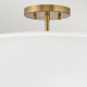 Lampada da soffitto piccola con struttura in acciaio e diffusore in tessuto