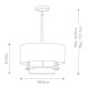 Lampada da soffitto piccola con struttura in acciaio e diffusore in tessuto