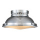 Lampada da soffitto plafoniera rotonda rustica in acciaio e diffusore in vetro