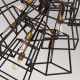 Lampadario a grappolo in acciaio grande con a 13 diffusori geometrici