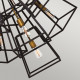Lampadario a grappolo moderno in acciaio a 7 luci e diffusori geometrici