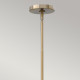 Lampadario dal design moderno in acciaio con 4 diffusori in vetro trasparente