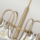 Lampadario dal design moderno in acciaio con 4 diffusori in vetro trasparente