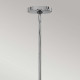Lampadario dal design moderno in acciaio con 4 diffusori in vetro trasparente