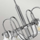 Lampadario dal design moderno in acciaio con 4 diffusori in vetro trasparente