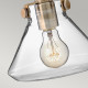 Lampadario dal design moderno in acciaio con 4 diffusori in vetro trasparente