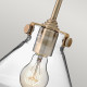 Lampadario dal design moderno in acciaio con 4 diffusori in vetro trasparente