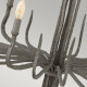 Lampadario dal design rustico in acciaio con a 6 luci senza paralumi