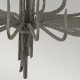 Lampadario dal design rustico in acciaio con a 6 luci senza paralumi
