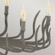 Lampadario dal design rustico in acciaio con a 6 luci senza paralumi