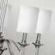 Lampadario dallo stile moderno in acciaio con diffusori in lino a 5 luci