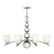 Lampadario gigante in acciaio con diffusore in vetro a 8 luci dal design moderno