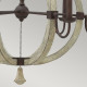 Lampadario gigante rustico in acciaio e legno massiccio con diffusore a 5 luci