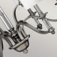 Lampadario grande dallo stile moderno in acciaio con diffusori in lino a 9 luci