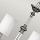 Lampadario grande dallo stile moderno in acciaio con diffusori in lino a 9 luci