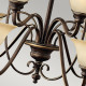 Lampadario grande in acciaio con 15 diffusori in vetro dal design classico