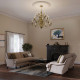 Lampadario grande in ottone dal design classico con 25 lampadine