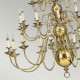Lampadario grande in ottone dal design classico con 25 lampadine