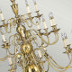 Lampadario grande in ottone dal design classico con 25 lampadine