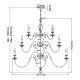 Lampadario grande in ottone dal design classico con 25 lampadine