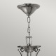 Lampadario in acciaio con 3 diffusori in vetro dal design moderno