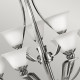 Lampadario in acciaio grande con 9 diffusori in vetro dal design moderno