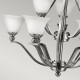 Lampadario in acciaio grande con 9 diffusori in vetro dal design moderno