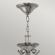 Lampadario in acciaio medio con 5 diffusori in vetro dal design moderno