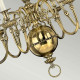 Lampadario in ottone dal design classico con 6 lampadine