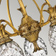 Lampadario in ottone massiccio rustico con diffusori in vetro a 5 luci
