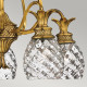 Lampadario in ottone massiccio rustico con diffusori in vetro a 5 luci