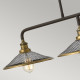 Lampadario lineare in acciaio diffusori a rete a 3 luce dal design industrial