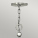 Lampadario medio in acciaio con diffusore in vetro a 5 luci dal design moderno