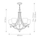 Lampadario medio in acciaio con diffusori in vetro a 5 luci dal design moderno